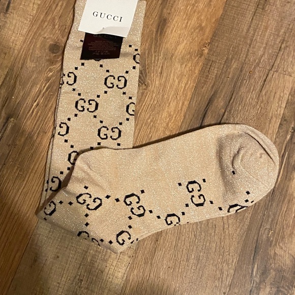 Gucci Tan GG Patterned Women’s Socks COMES WITH BOX - Picture 3 of 4